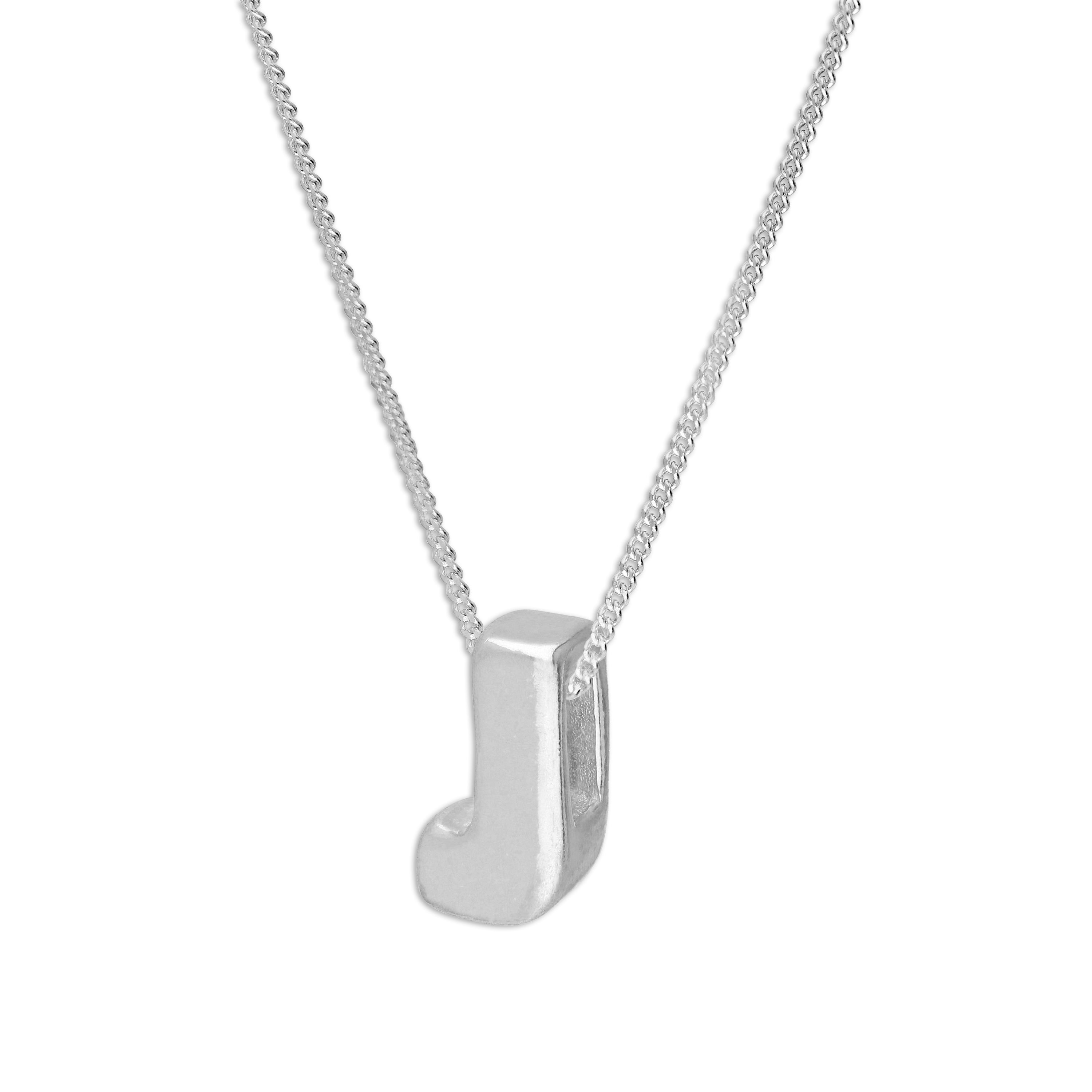 Sterling Silver Alphabet Letter Threader Bead 18 Inch Necklace A - Z