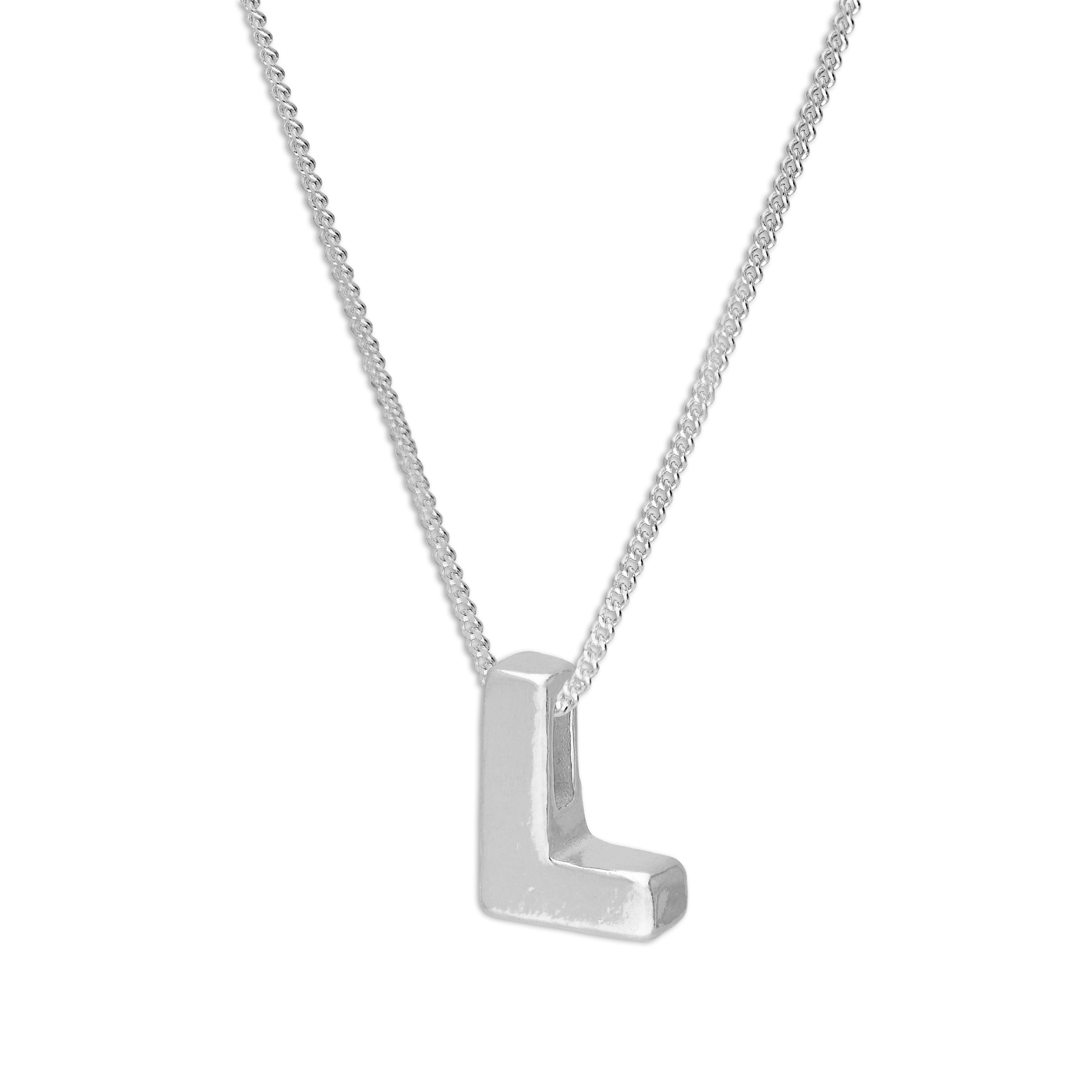 Sterling Silver Alphabet Letter Threader Bead 18 Inch Necklace A - Z