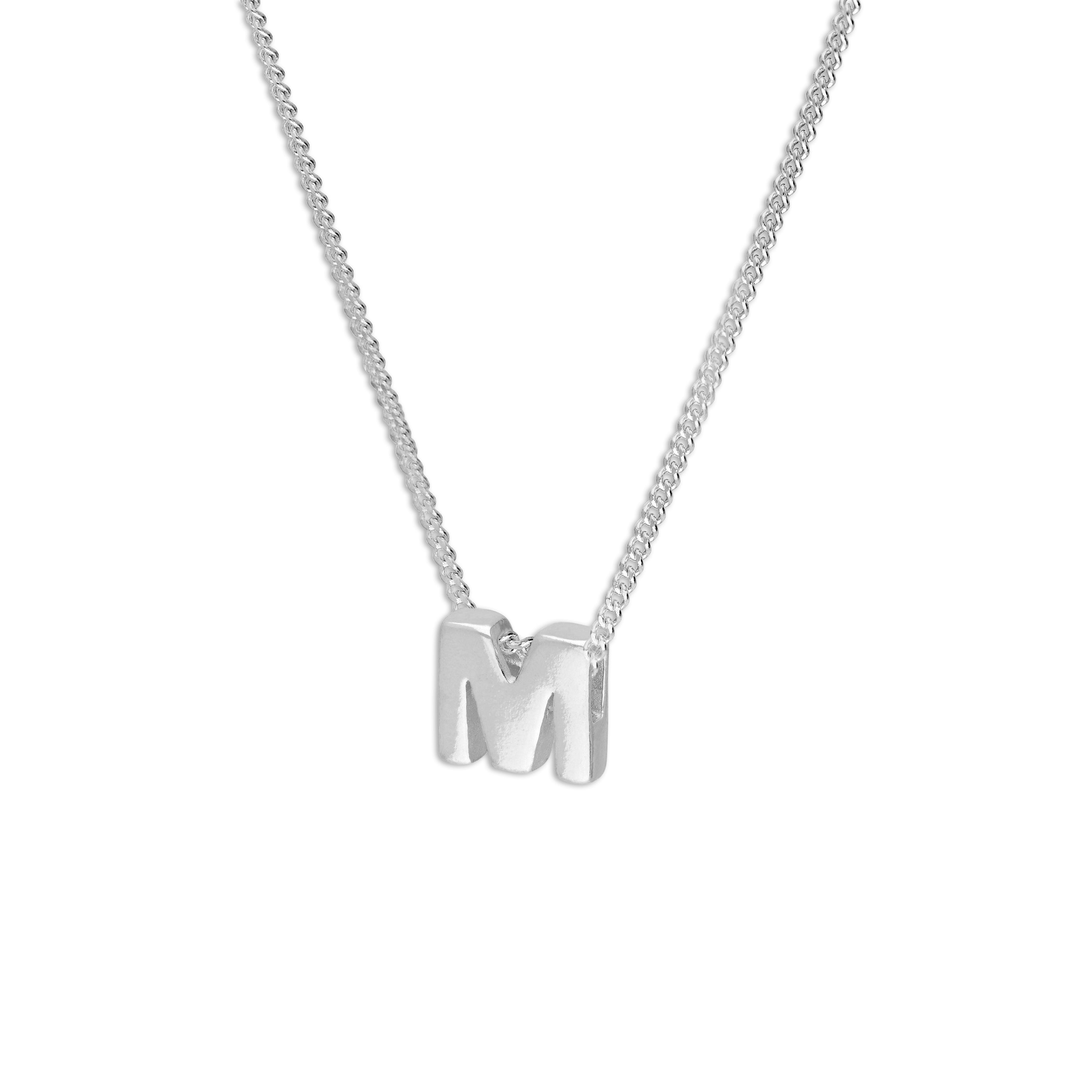 Sterling Silver Alphabet Letter Threader Bead 18 Inch Necklace A - Z