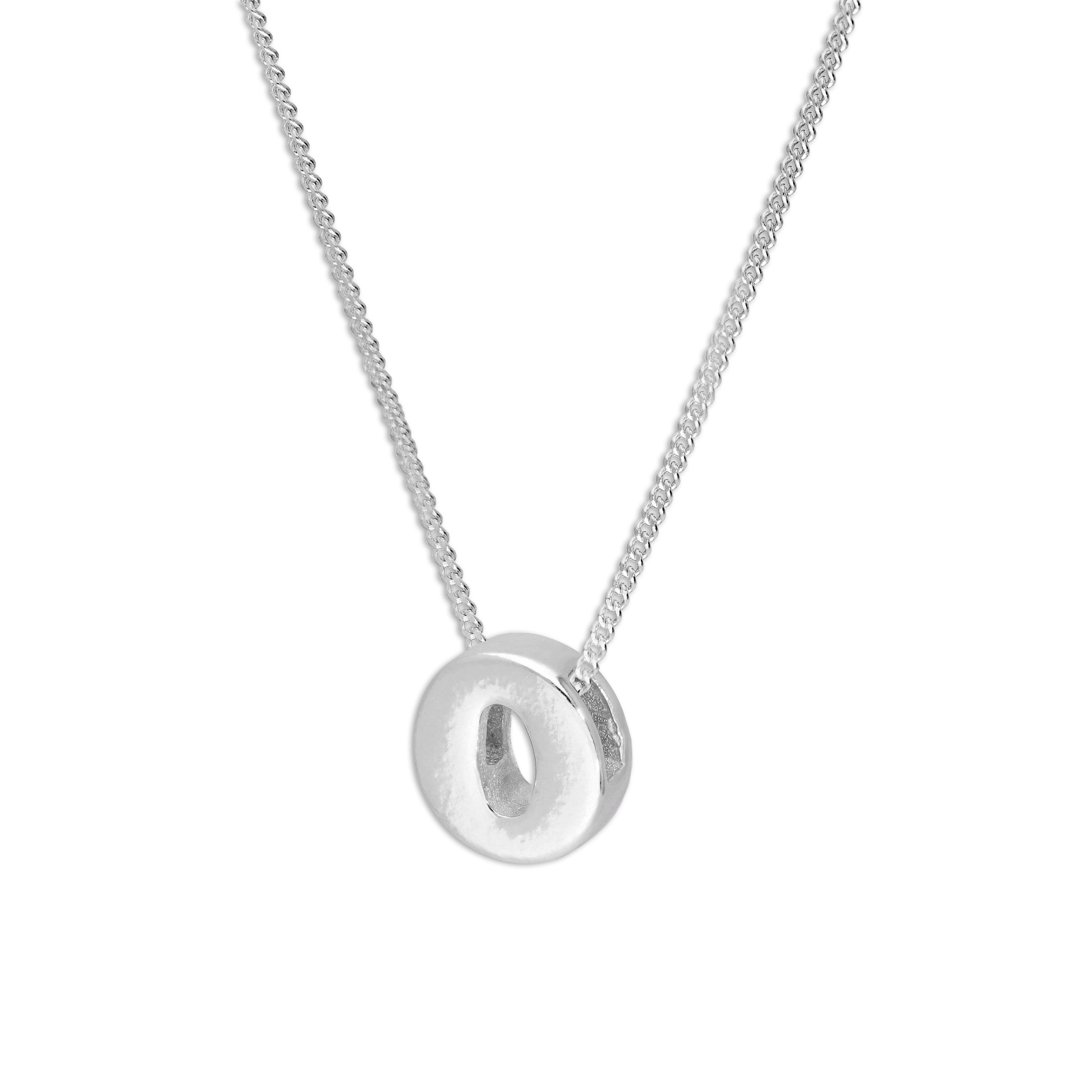 Sterling Silver Alphabet Letter Threader Bead 18 Inch Necklace A - Z