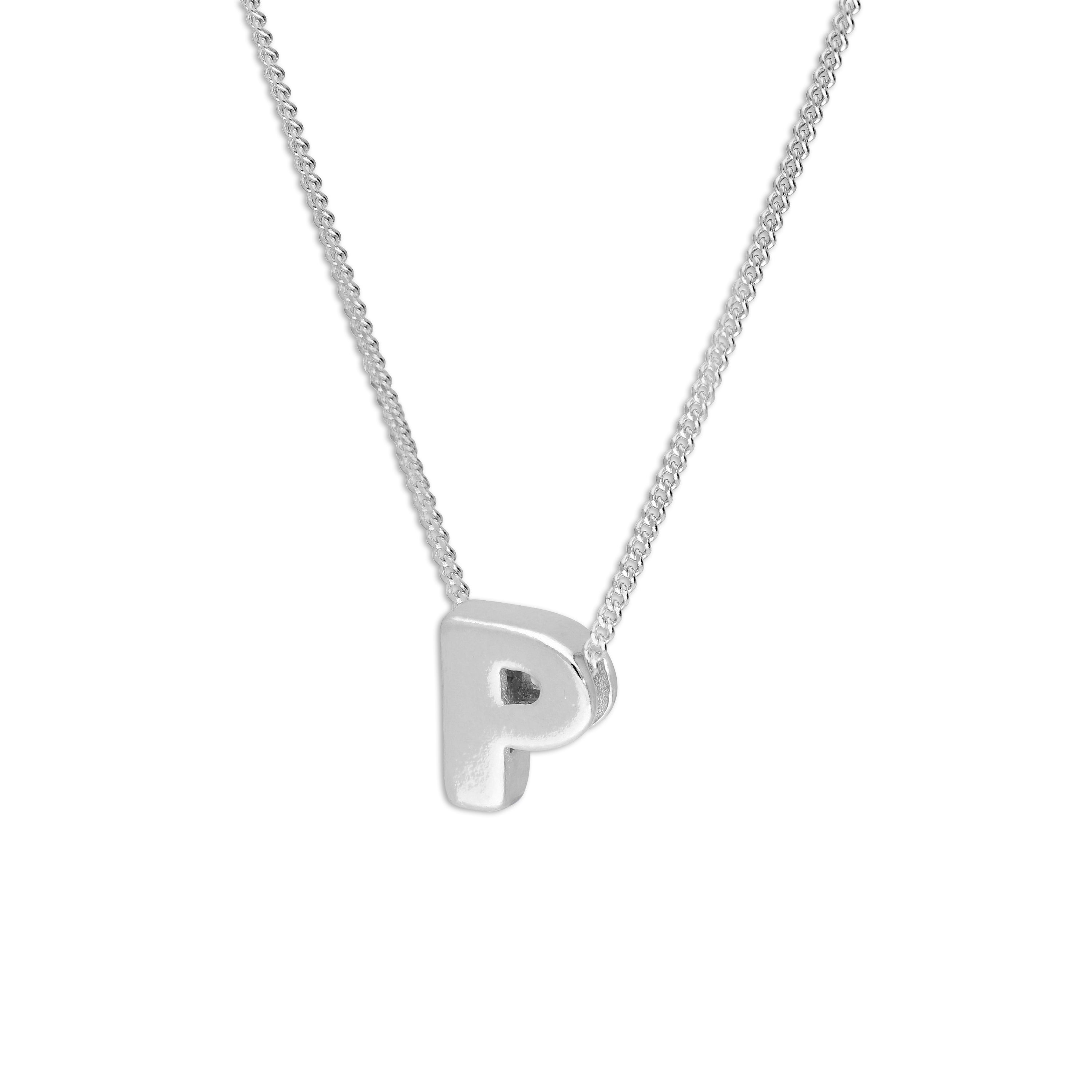Sterling Silver Alphabet Letter Threader Bead 18 Inch Necklace A - Z