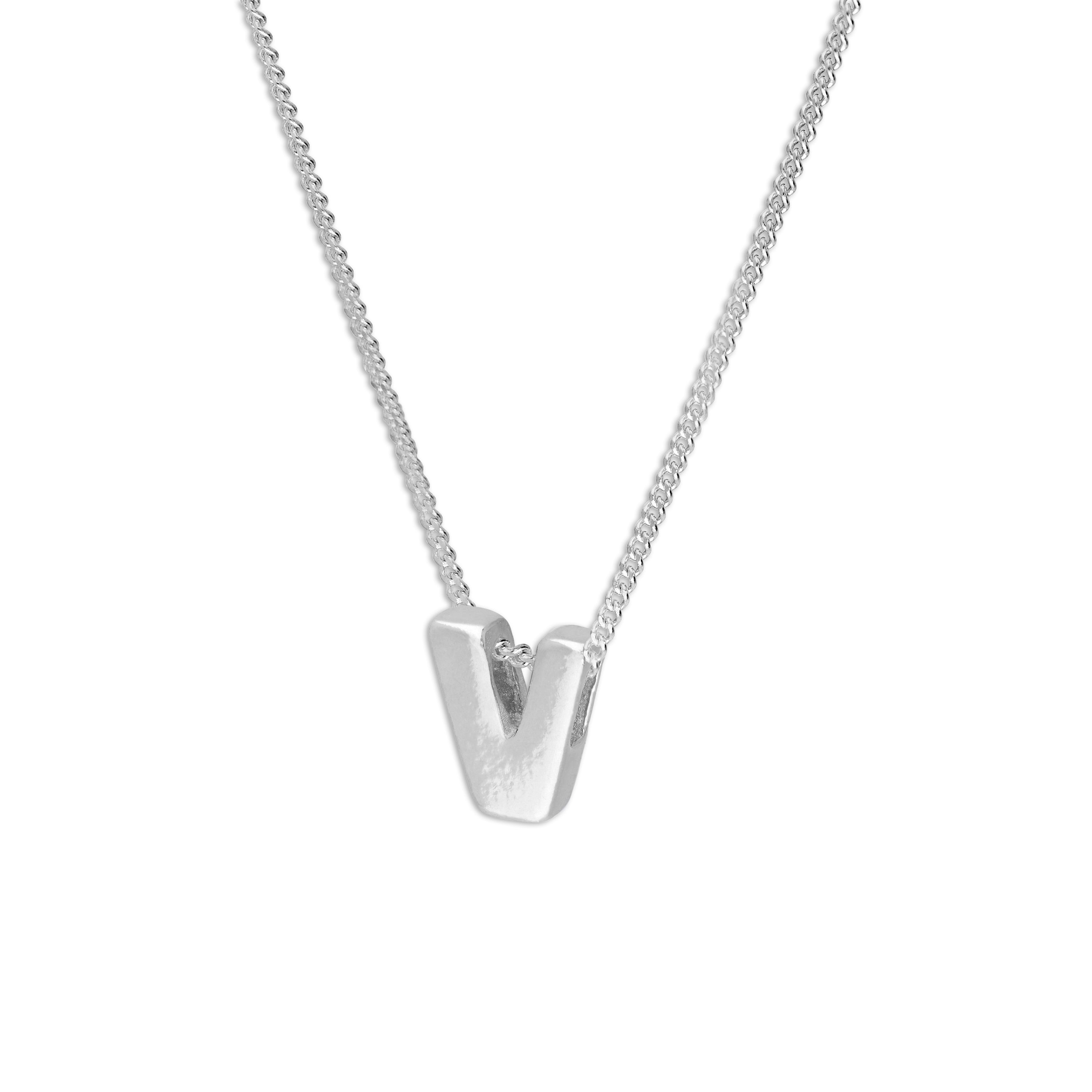 Sterling Silver Alphabet Letter Threader Bead 18 Inch Necklace A - Z