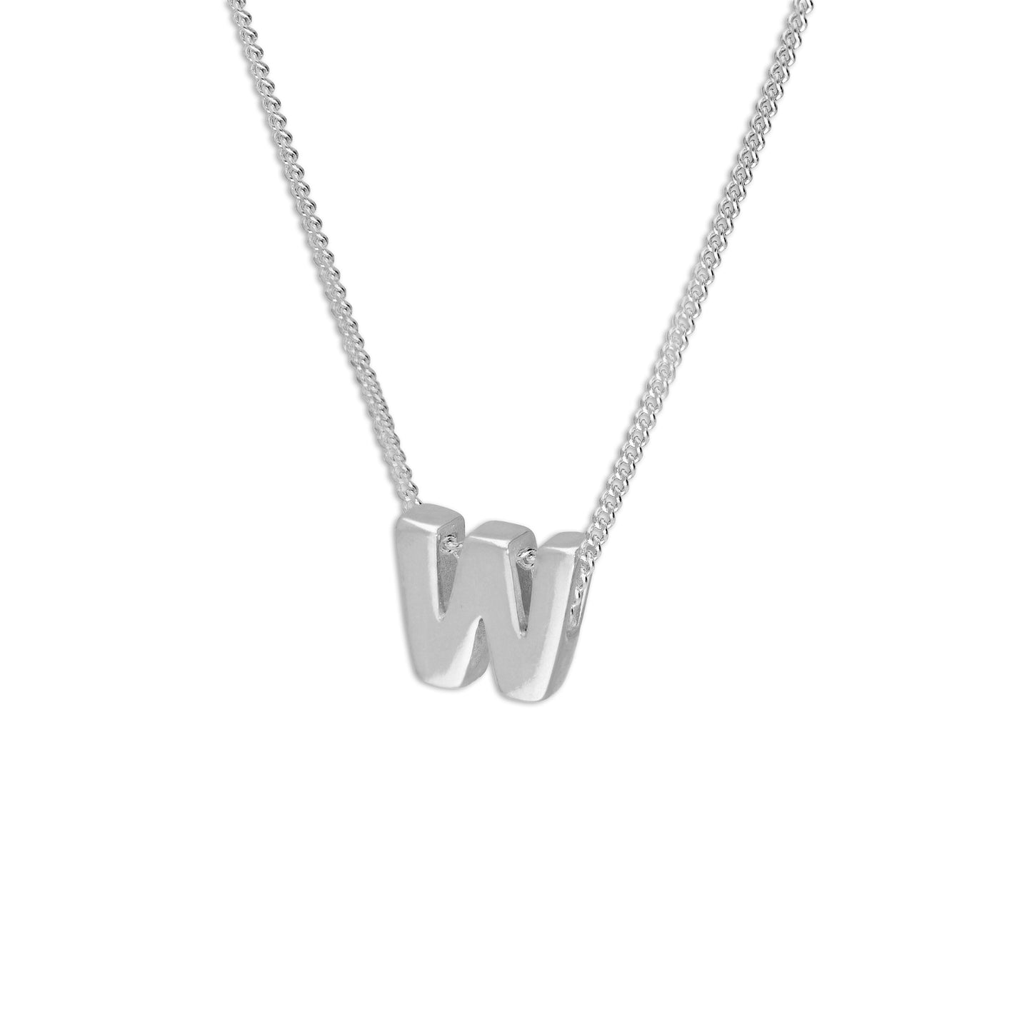 Sterling Silver Alphabet Letter Threader Bead 18 Inch Necklace A - Z