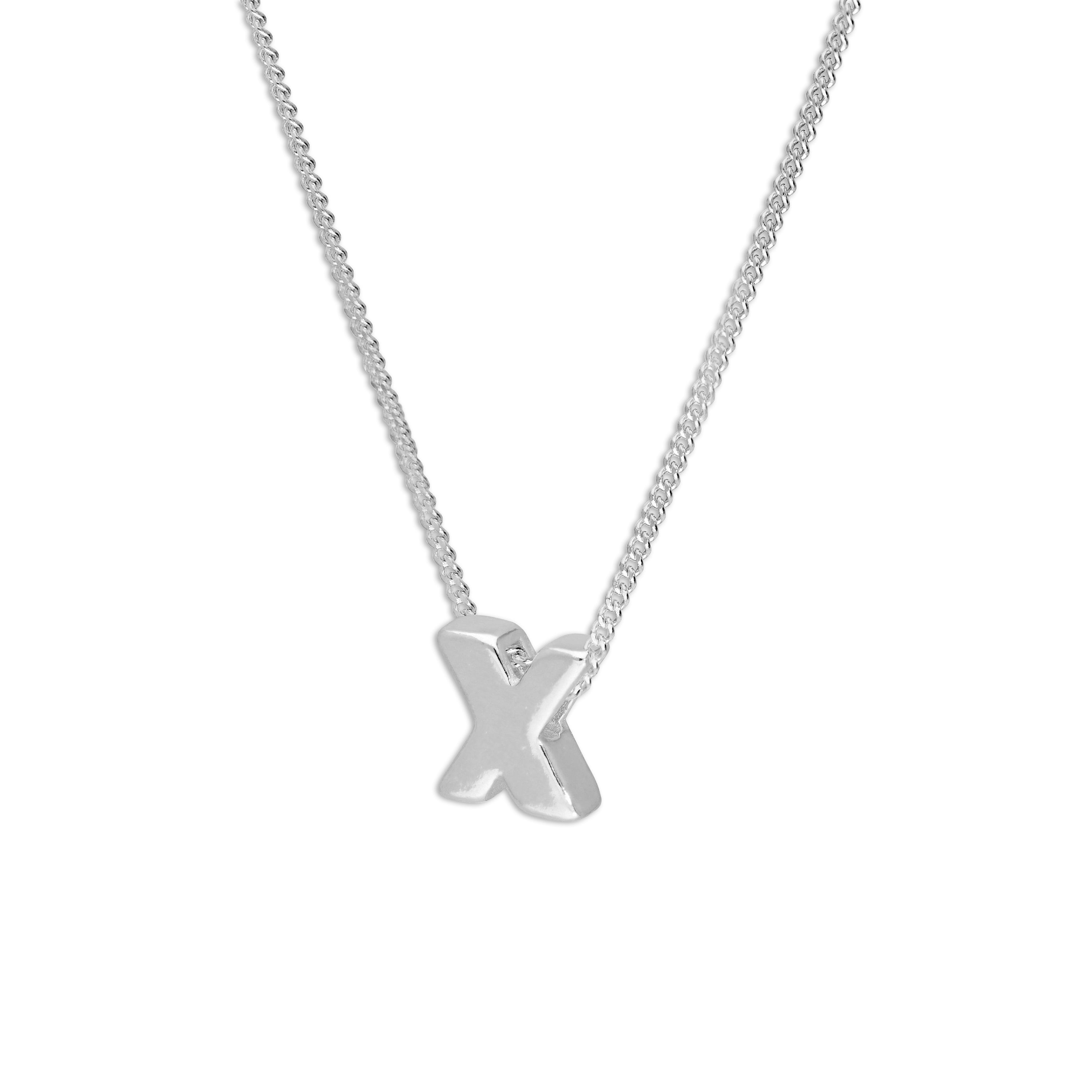 Sterling Silver Alphabet Letter Threader Bead 18 Inch Necklace A - Z