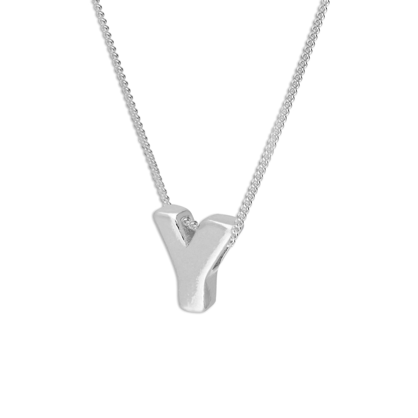 Sterling Silver Alphabet Letter Threader Bead 18 Inch Necklace A - Z