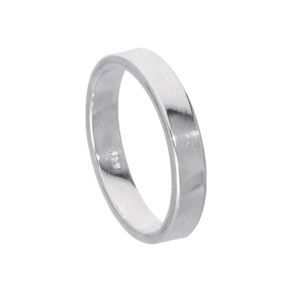 Sterling Silver 4mm Flat Comfort fit Wedding Band Ring Size I - Z