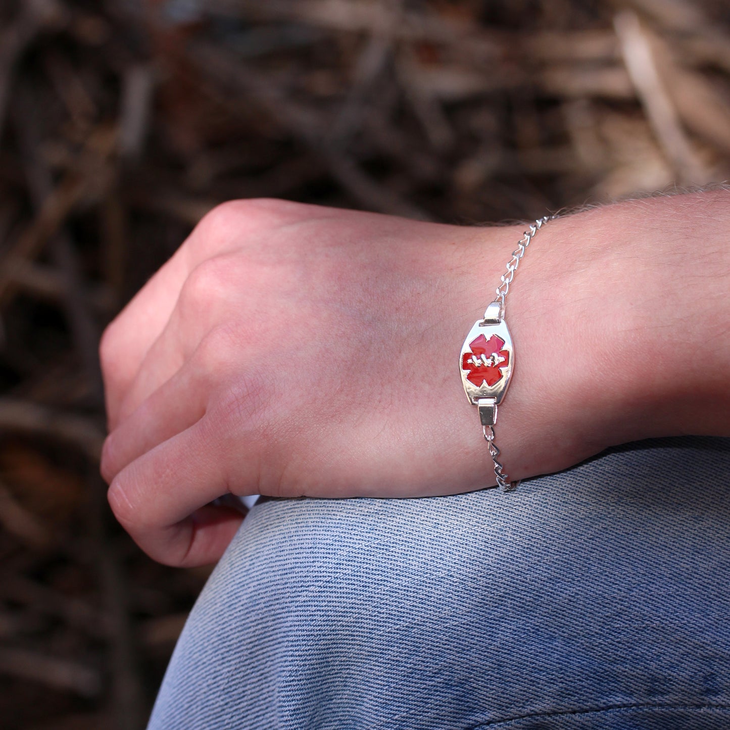 Sterling Silver Engravable Mens & Womens Medical Alert Bracelet 7 - 8 Inches