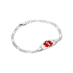 Sterling Silver Mens & Womens Medical Alert ID Bracelet with Large Oval Engravable Plate 7 - 8 Inches