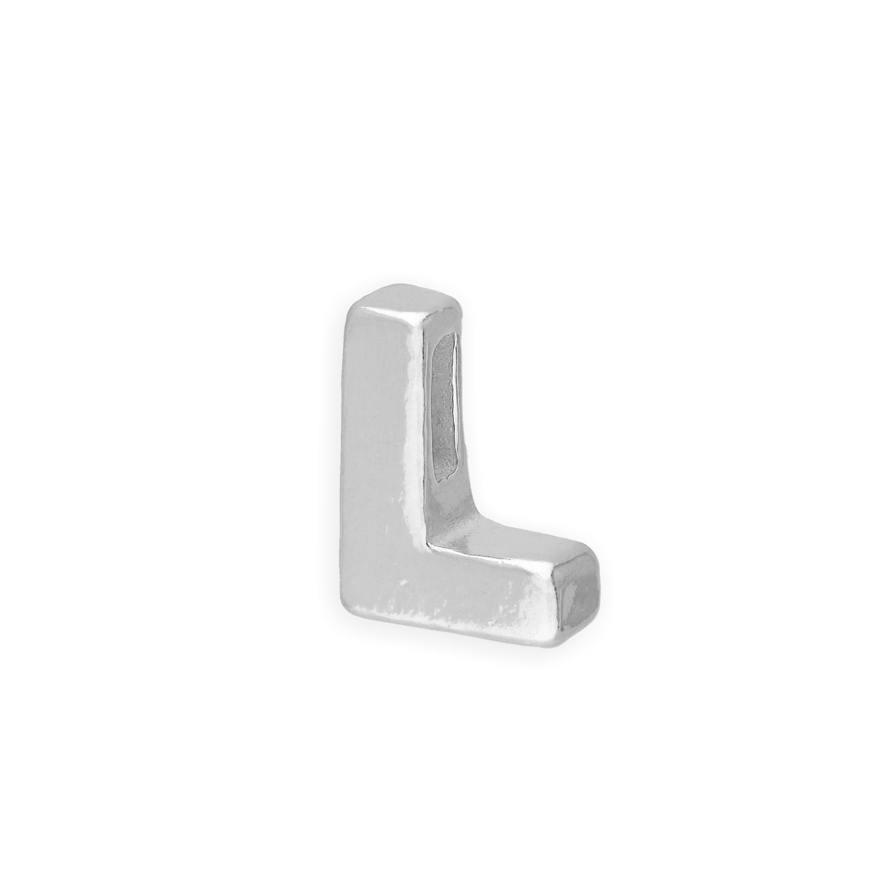 Sterling Silver Alphabet Letter Threader Bead A - Z