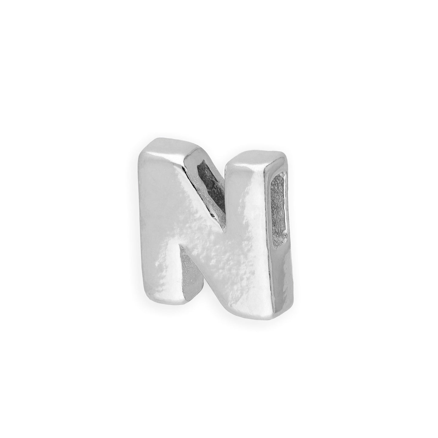 Sterling Silver Alphabet Letter Threader Bead A - Z