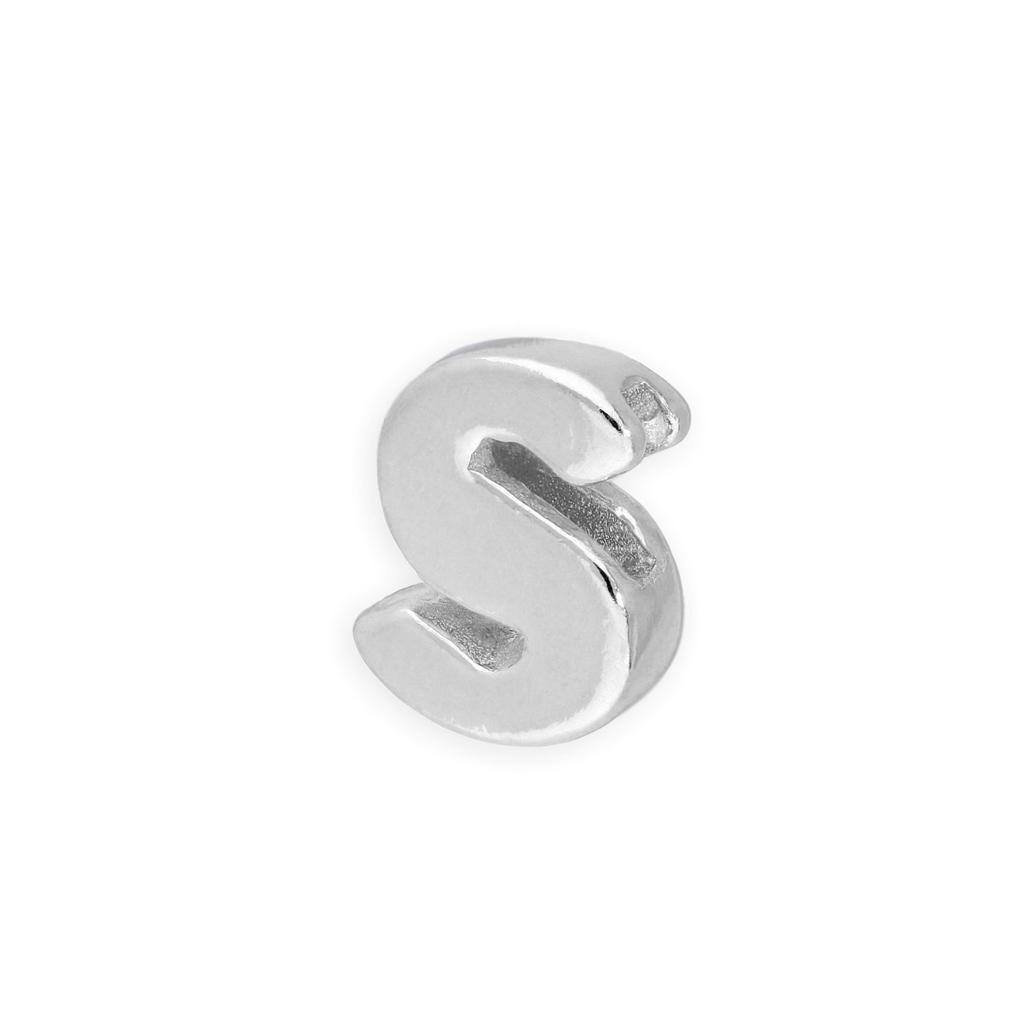 Sterling Silver Alphabet Letter Threader Bead A - Z