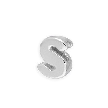 Sterling Silver Alphabet Letter Threader Bead A - Z
