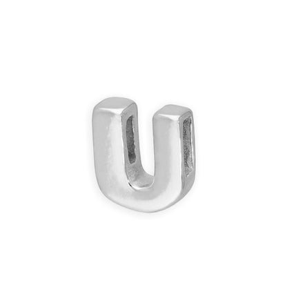 Sterling Silver Alphabet Letter Threader Bead A - Z