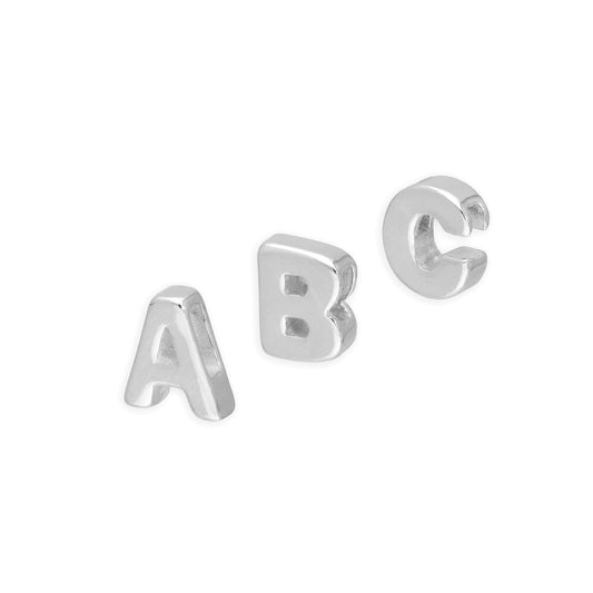 Sterling Silver Alphabet Letter Threader Bead A - Z