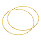 Gold Plated Sterling Silver Hoop Sleeper Earrings - 8mm - 35mm