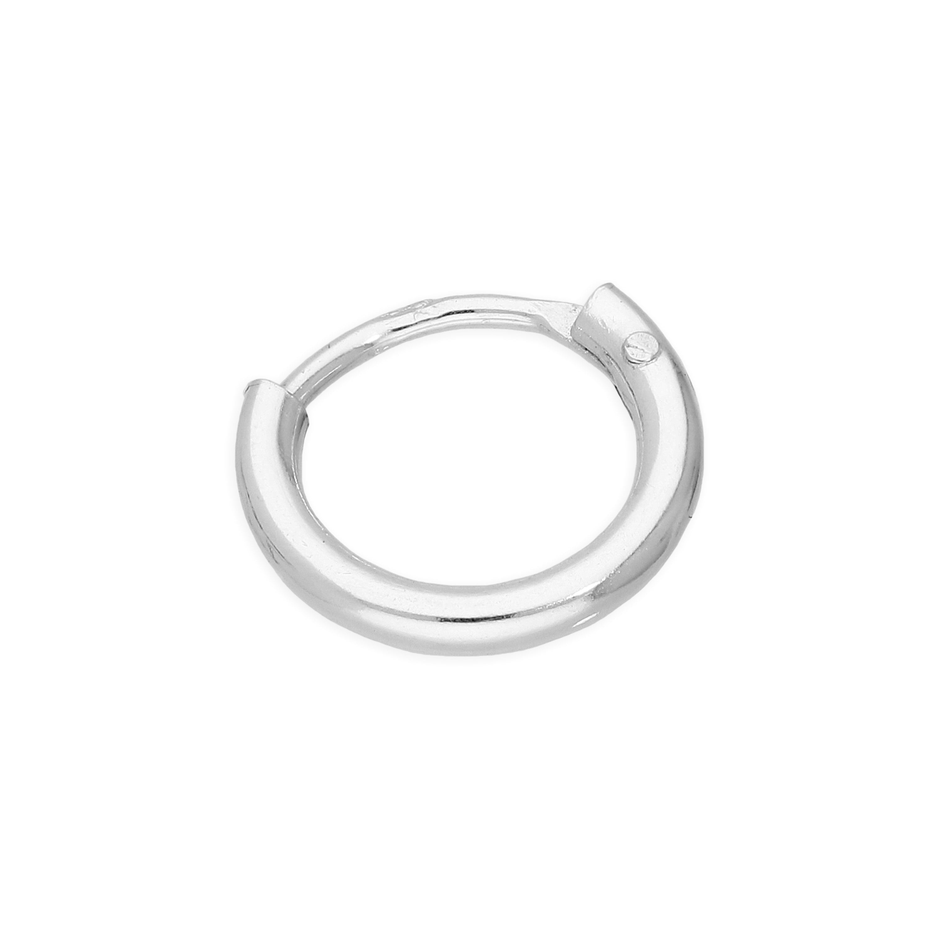 Single Sterling Silver 8mm Hinged Hoop Earring