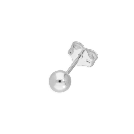 Single Sterling Silver 4mm Ball Stud Earring