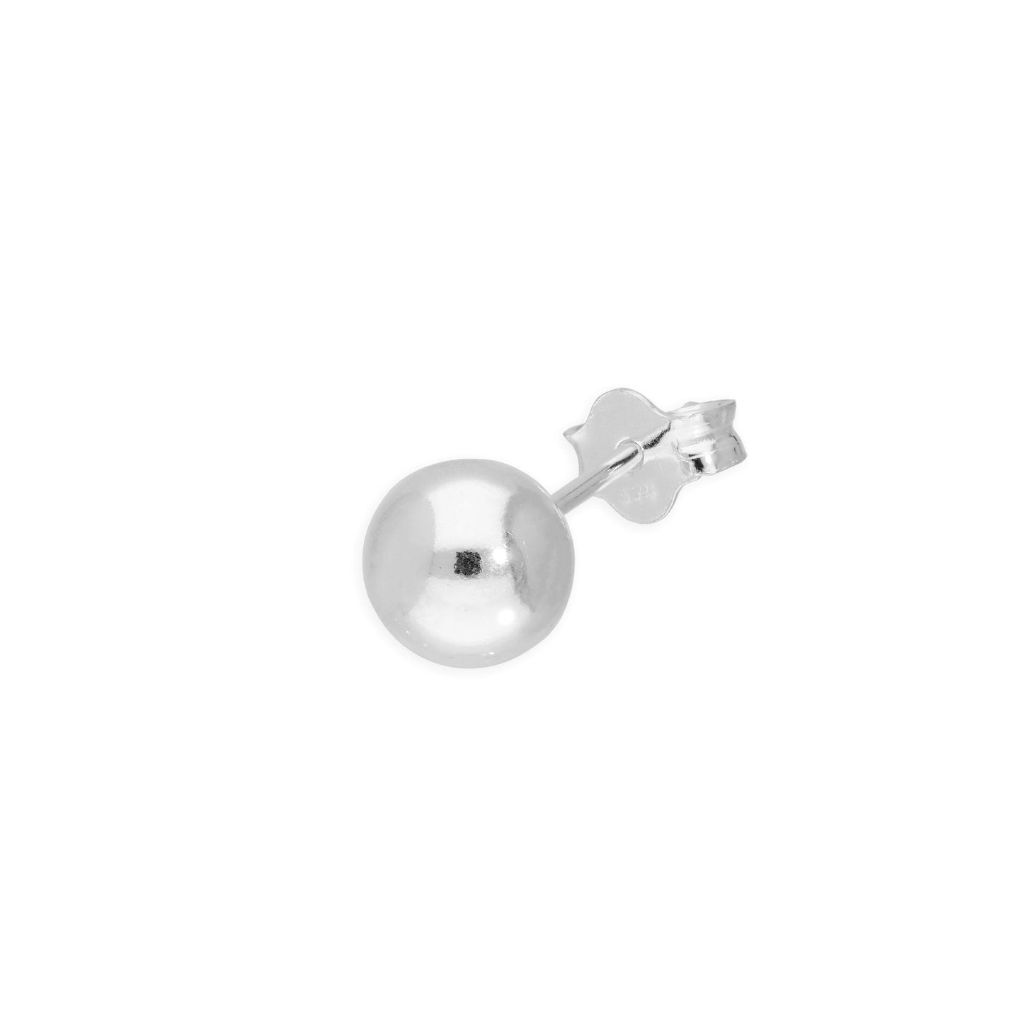 Single Sterling Silver 6mm Ball Stud Earring