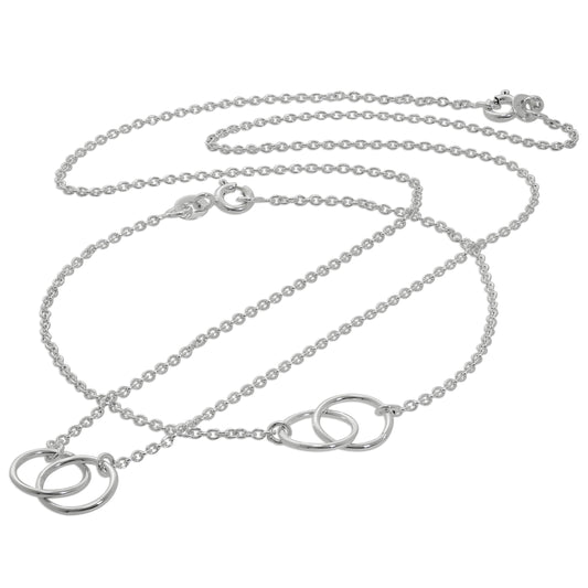 Sterling Silver Infinity Karma Circle Necklace & Bracelet Set