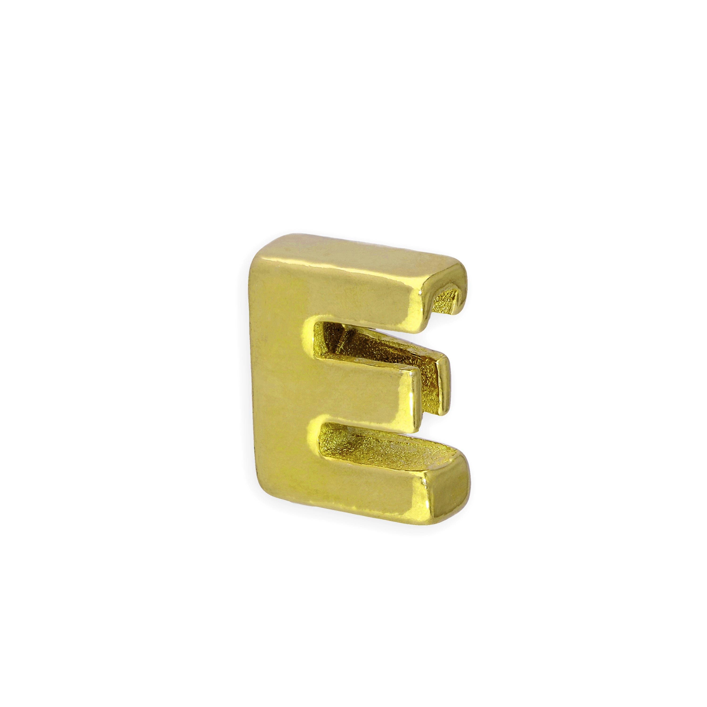 Gold Plated Sterling Silver Alphabet Letter Threader Bead Charm A - Z