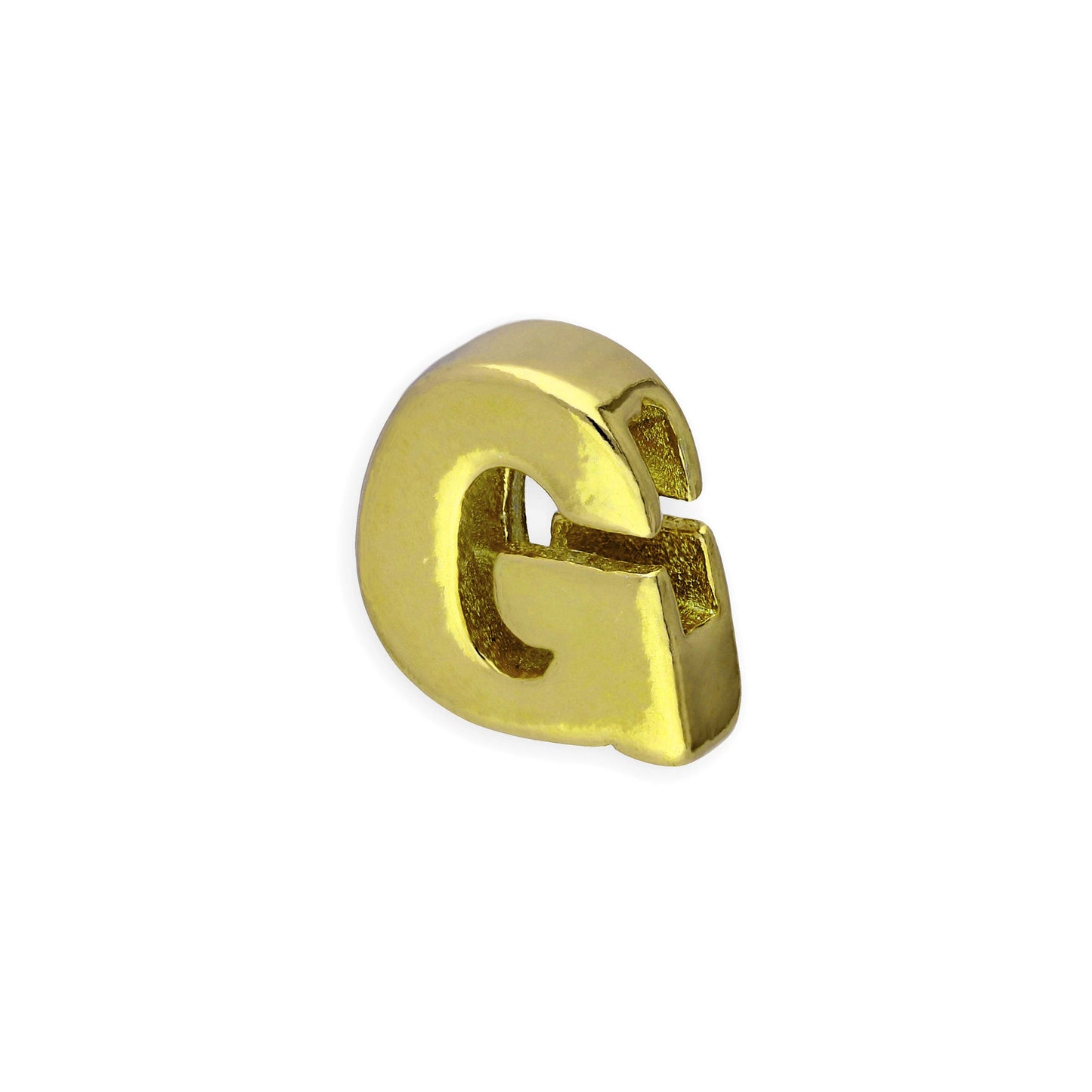 Gold Plated Sterling Silver Alphabet Letter Threader Bead Charm A - Z