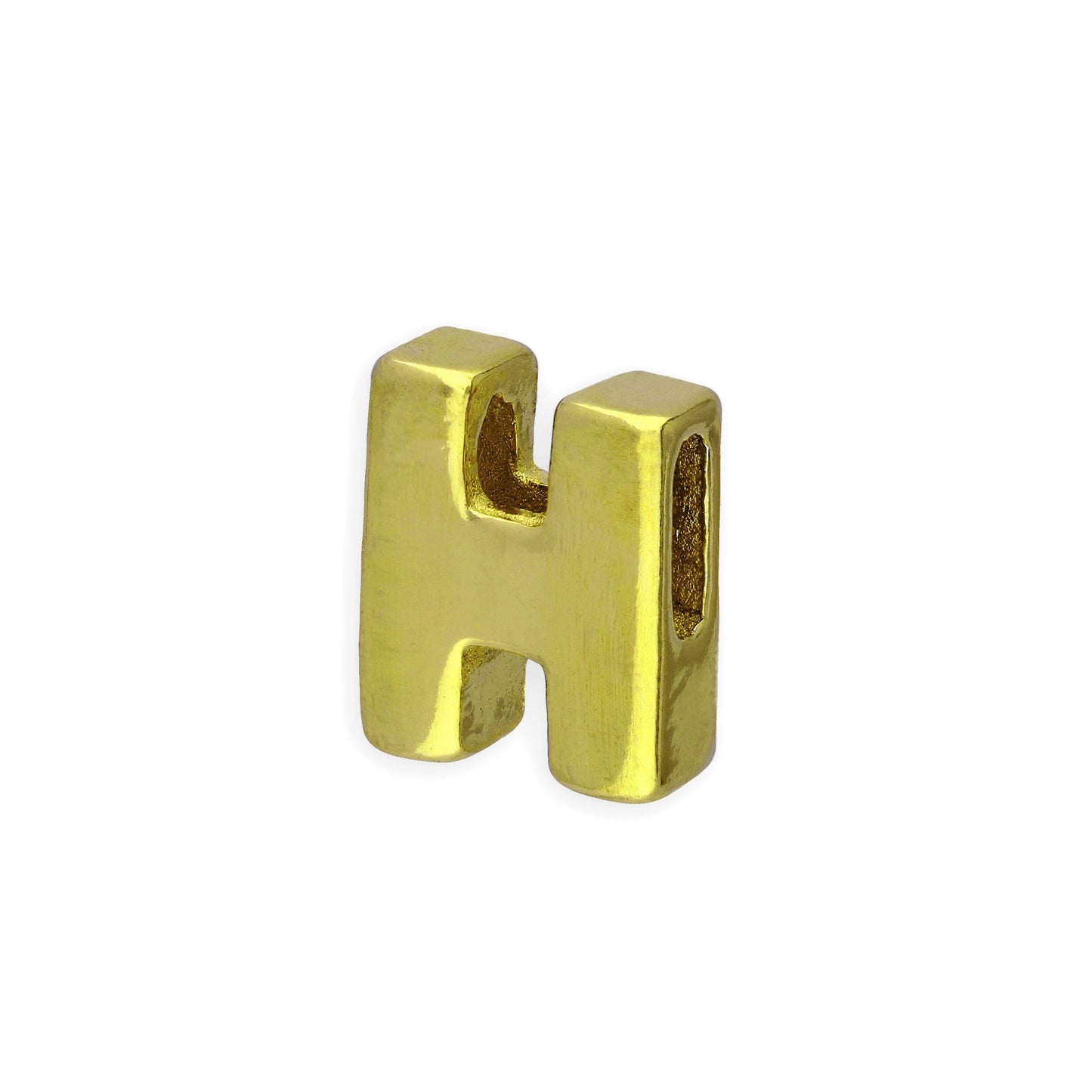 Gold Plated Sterling Silver Alphabet Letter Threader Bead Charm A - Z