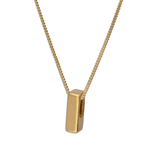 Vergoldet Sterlingsilber Einfädel Buchstabe I Anhänger Halskette 40,5 - 56cm