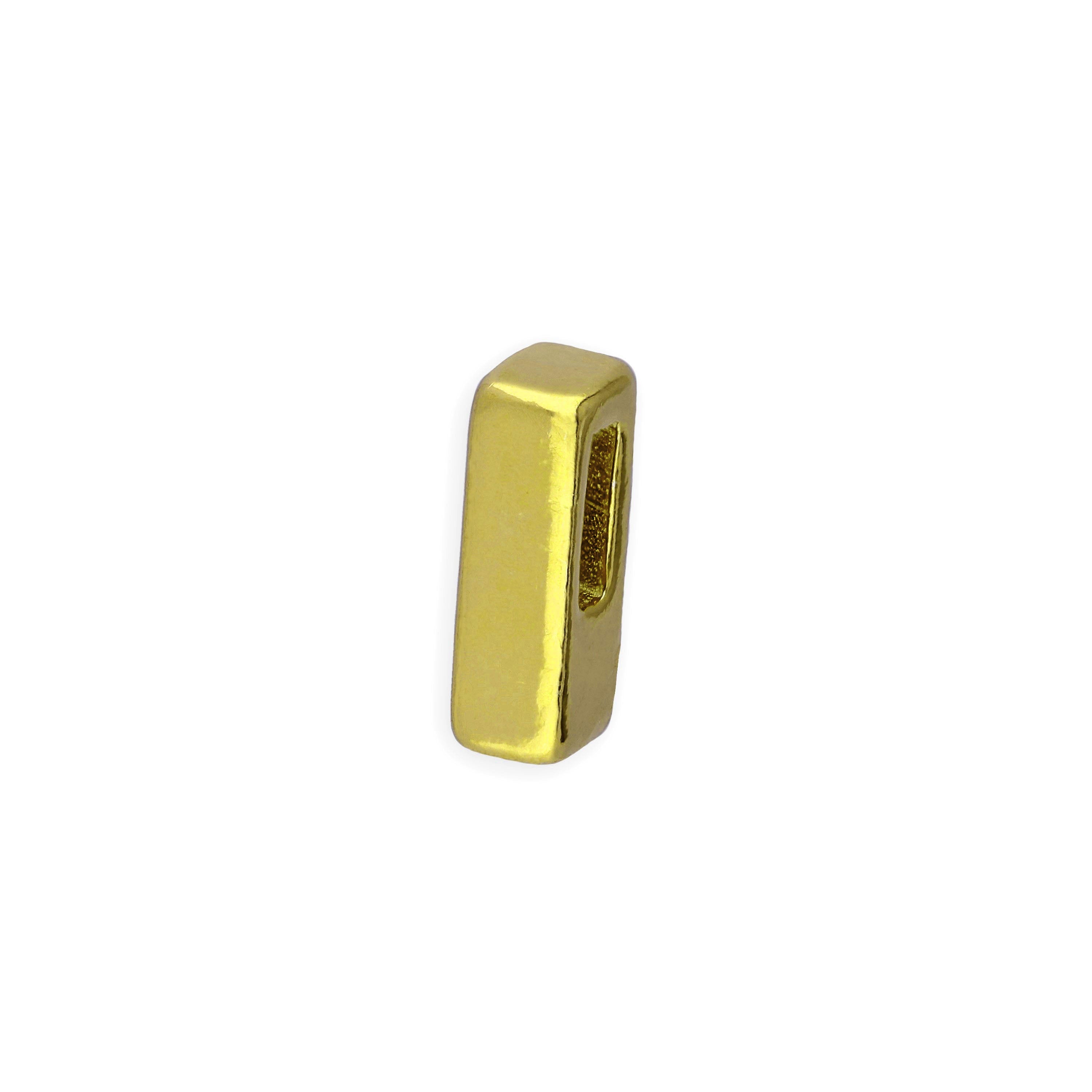 Gold Plated Sterling Silver Alphabet Letter Threader Bead Charm A - Z