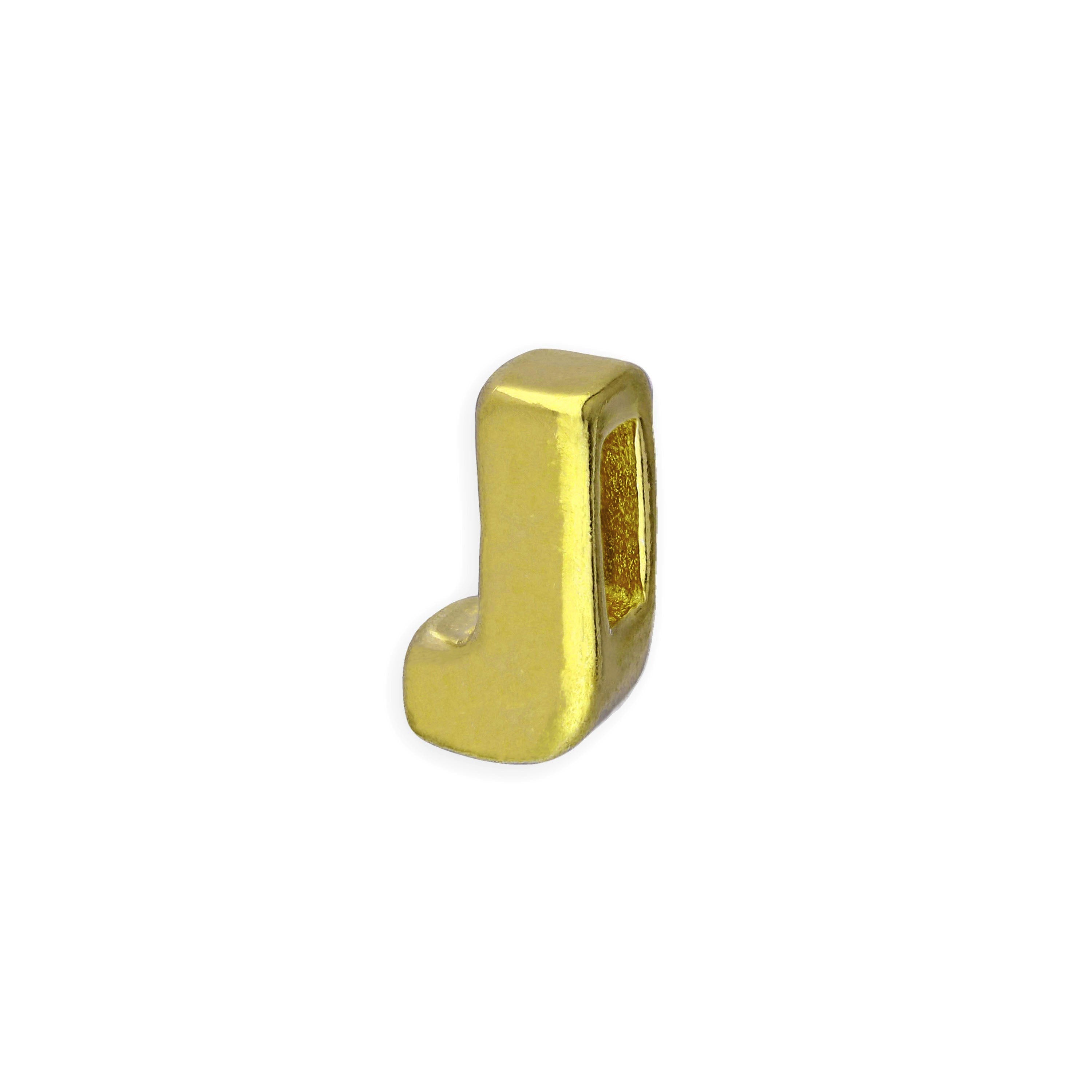 Gold Plated Sterling Silver Alphabet Letter Threader Bead Charm A - Z