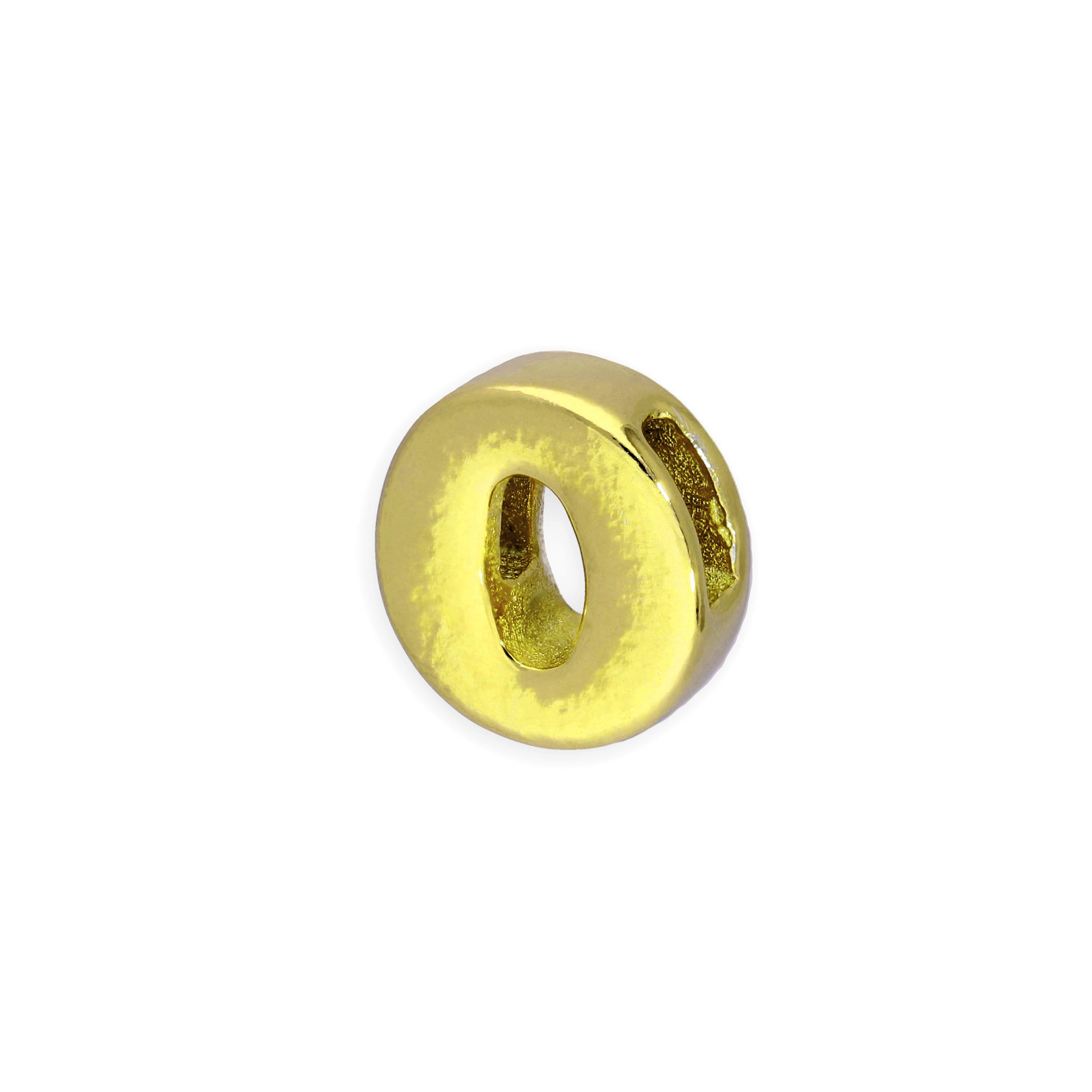 Gold Plated Sterling Silver Alphabet Letter Threader Bead Charm A - Z