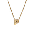 Gold Plated Sterling Silver Threader Letter P Bead Necklace 16 - 22 Inches