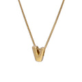 Gold Plated Sterling Silver Threader Letter V Bead Necklace 16 - 22 Inches