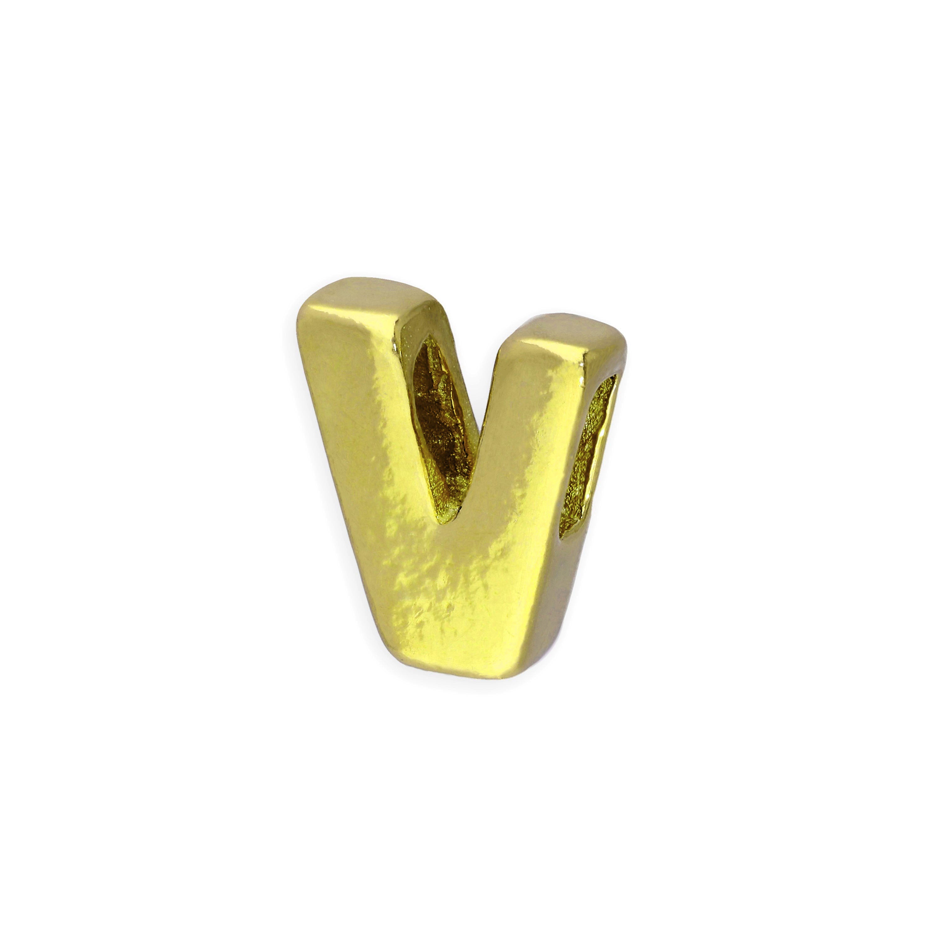 Gold Plated Sterling Silver Alphabet Letter Threader Bead Charm A - Z