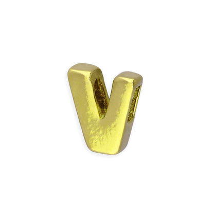 Gold Plated Sterling Silver Alphabet Letter Threader Bead Charm A - Z