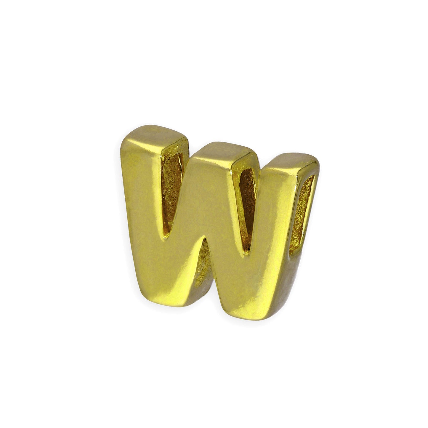 Gold Plated Sterling Silver Alphabet Letter Threader Bead Charm A - Z