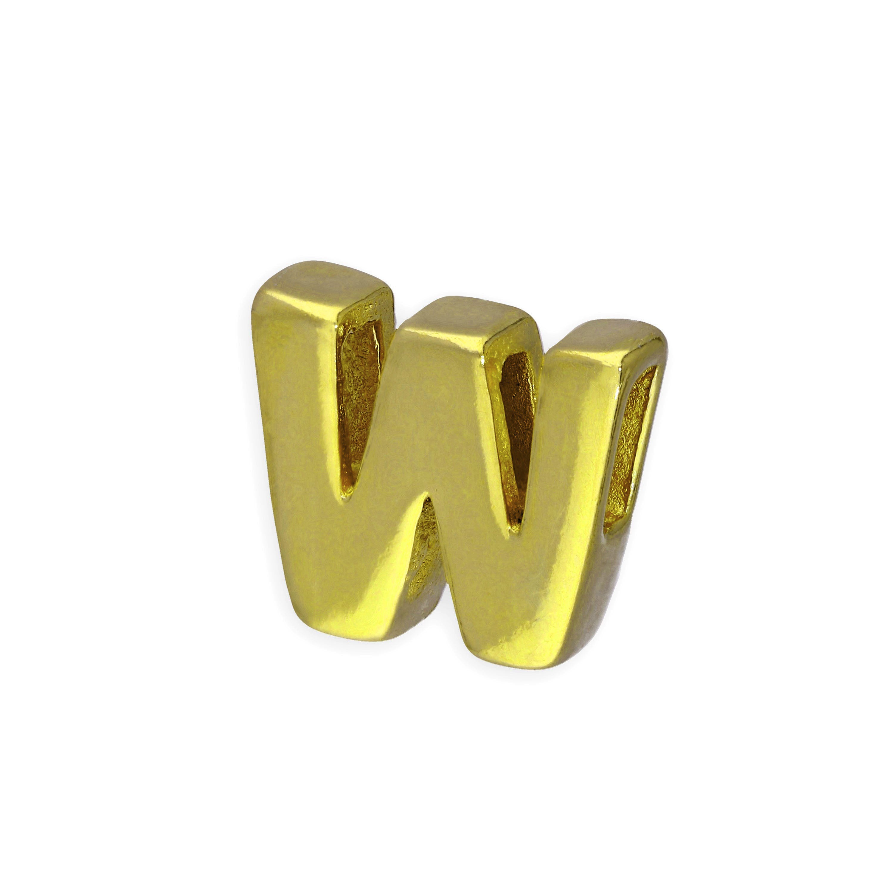 Gold Plated Sterling Silver Alphabet Letter Threader Bead Charm A - Z