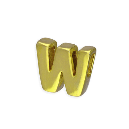 Gold Plated Sterling Silver Alphabet Letter Threader Bead Charm A - Z