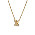 Gold Plated Sterling Silver Threader Letter X Bead Necklace 16 - 22 Inches