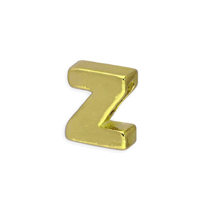 Gold Plated Sterling Silver Alphabet Letter Threader Bead Charm A - Z
