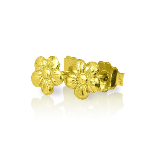Cute Small 9ct Gold Flower Stud Earrings - jewellerybox