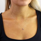 9ct Gold Gemstone Heart Pendant Amethyst