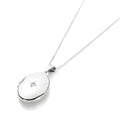 9ct White Gold Diamond Oval Locket