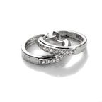 9ct Mixed Gold Diamond Huggie Earrings