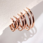9ct Rose Gold Plain Sleeper Hoop Earrings - 10mm 15mm 20mm