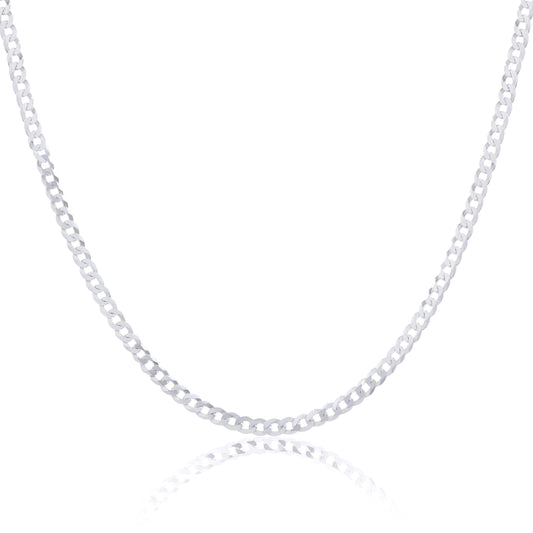 Sterling Silver Thick Curb Chain Bracelet & Necklace 7 - 28 Inches