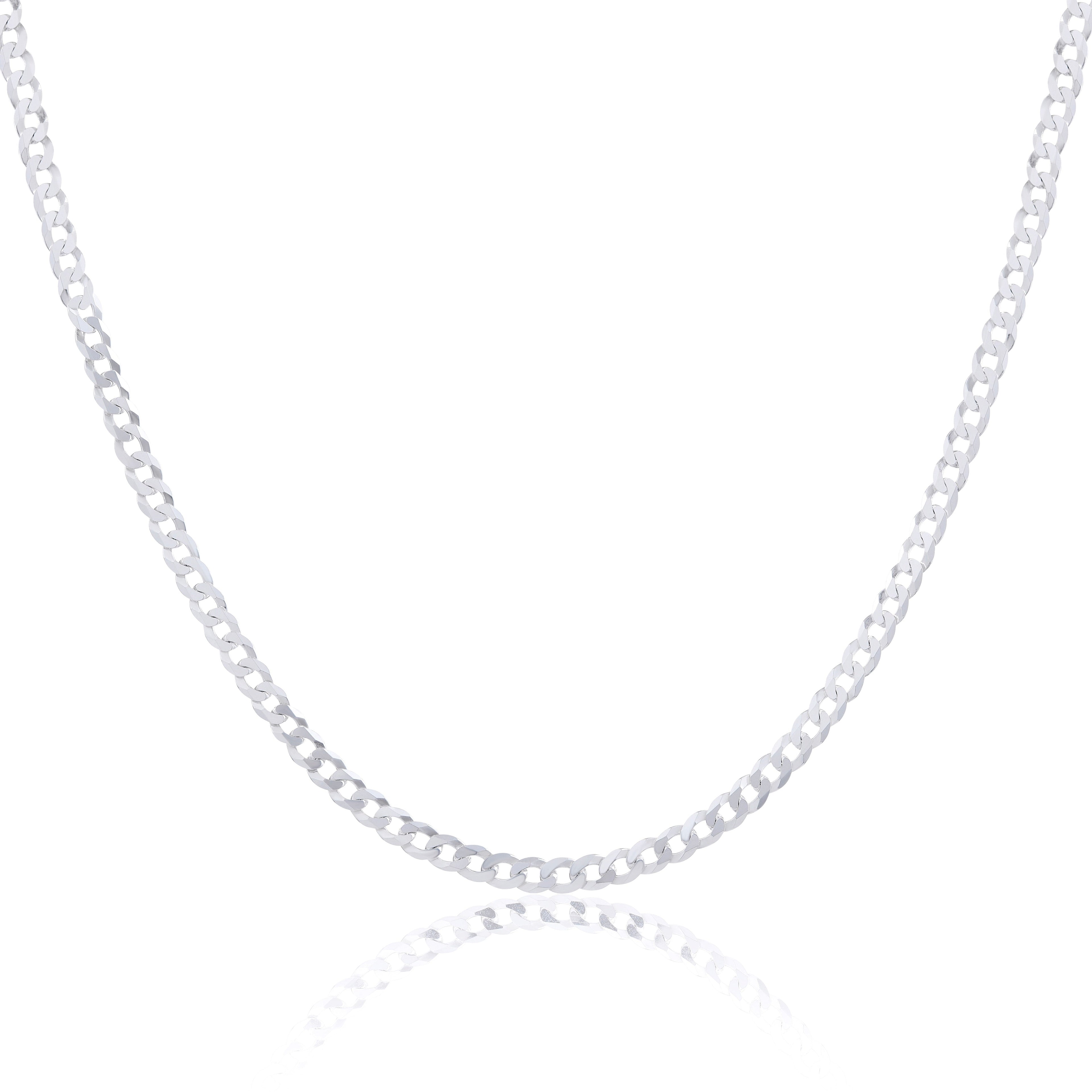 Sterling Silver Thick Curb Chain Bracelet & Necklace 16 - 22 Inches