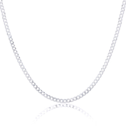 Sterling Silver Thick Curb Chain Bracelet or Necklace 7 - 28 Inches