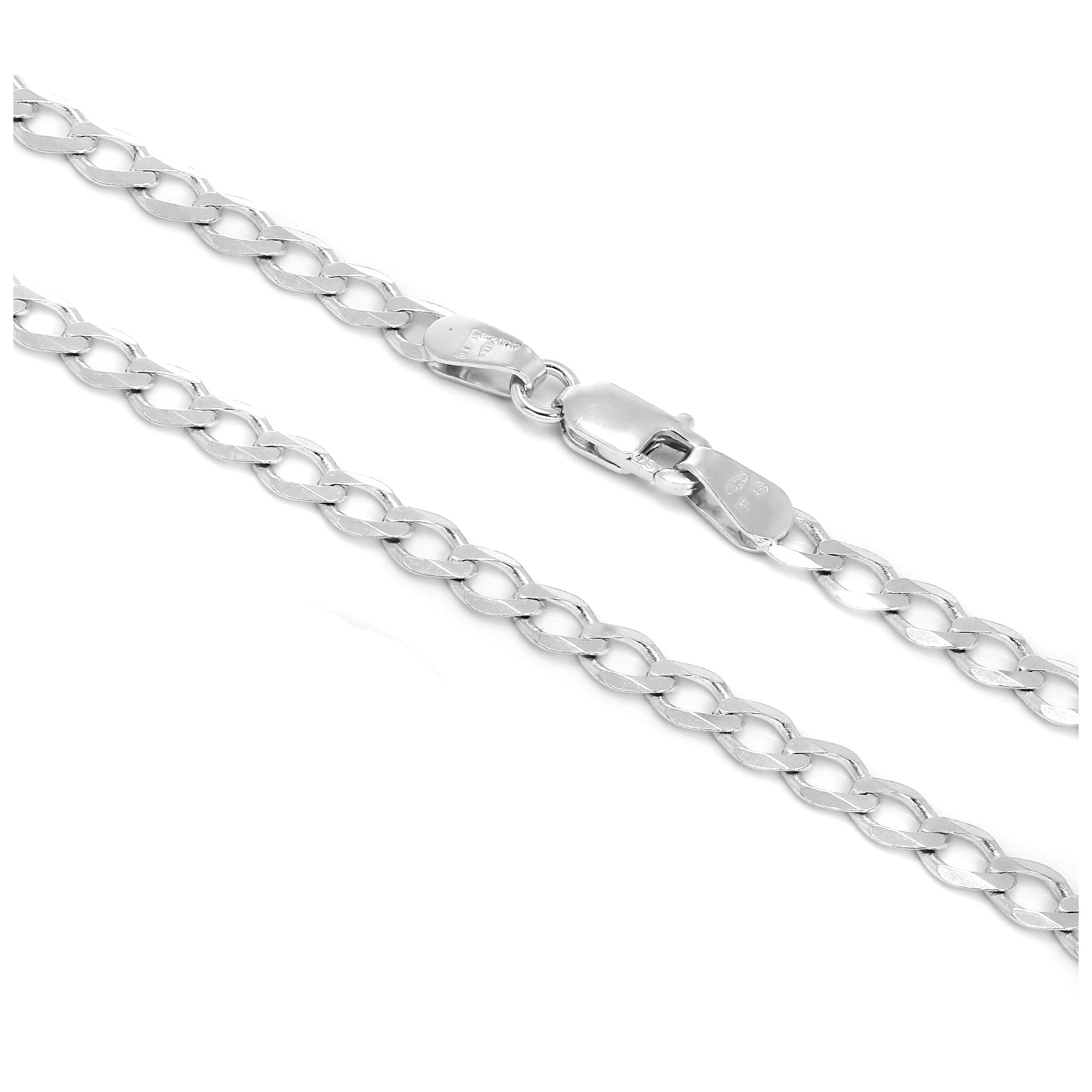 Sterling Silver Thick Curb Chain Bracelet & Necklace 16 - 22 Inches