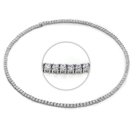 Sterling Silver & CZ Crystal 17 Inch Tennis Collette Necklace