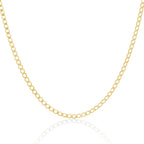 9ct Gold 3mm Curb Chain Bracelets & Necklaces - 6 to 30 Inches